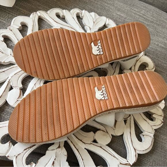 Sorel White Leather Sandals Shoes Women’s 9 NEW - Picture 6 of 7